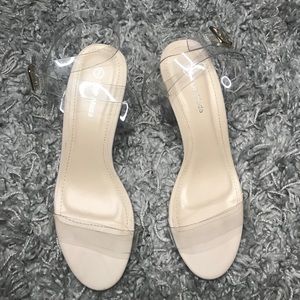Top Moda Clear Wrap Ankle Sandal Heels